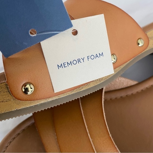 Women's Kora Faux Wood Bottom Sandals Universal Thread Cognac Size 11 - Picture 4 of 5